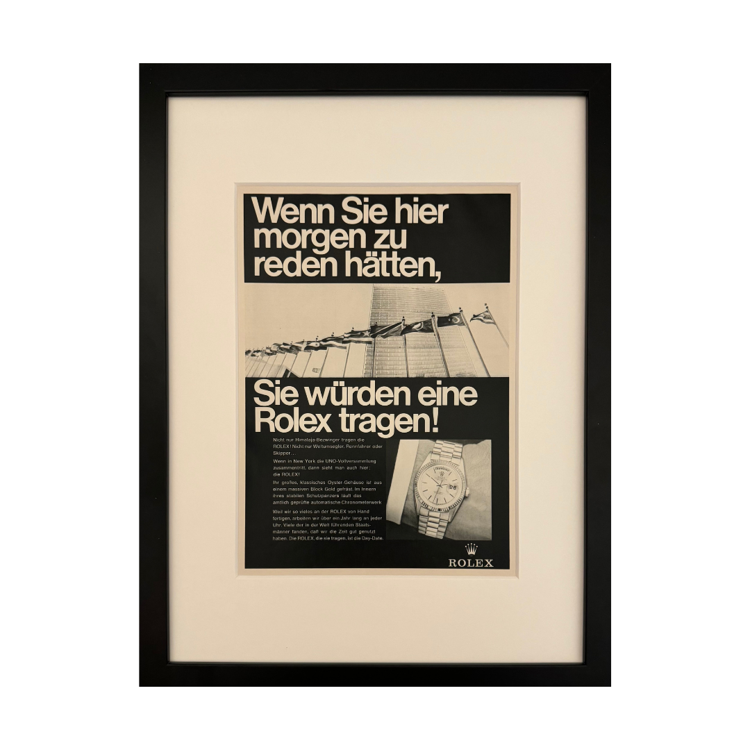 Rolex Rede (schwarz-weiß) | VINTAGE WERBEANZEIGE